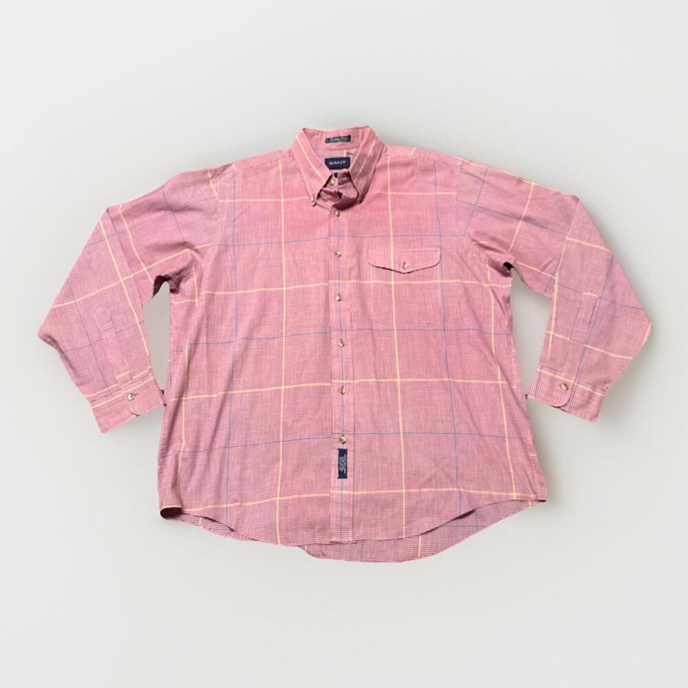 Vintage GANT Dress Shirt Men’s XL Foxhunt Plaid Button Down